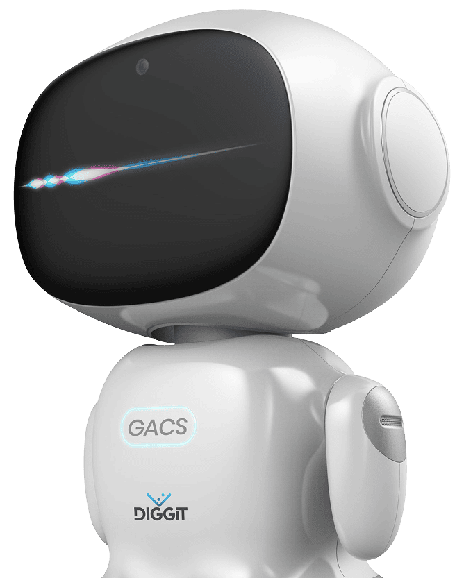 A white futuristic AI robot